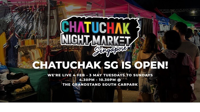Screenshot of Chatuchak Night Market home page - an example of event website